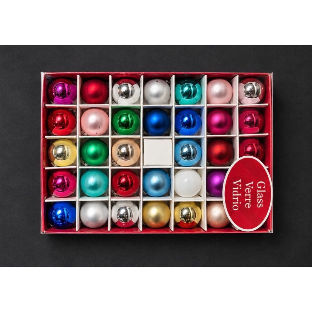 Holiday Living Glass Christmas Ornaments 33 of 34 Multicolor Balls #0437551